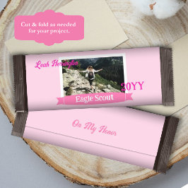 Pink, White, Magenta Eagle Scout Candy Bar Wrapper Flyer