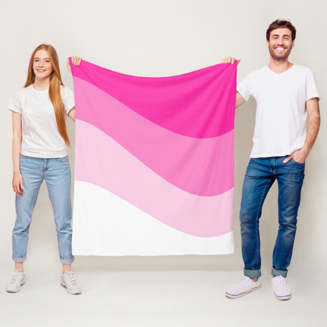 Pink White Ombre Wave Muster Fleecedecke (Beispiel)