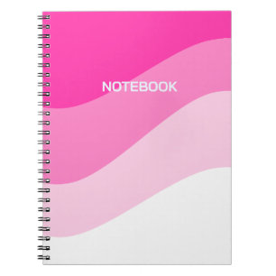 Pink White Ombre Wave Muster Notizblock