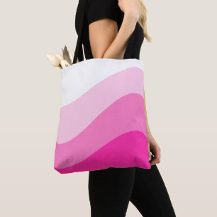 Pink White Ombre Wave Muster Tasche