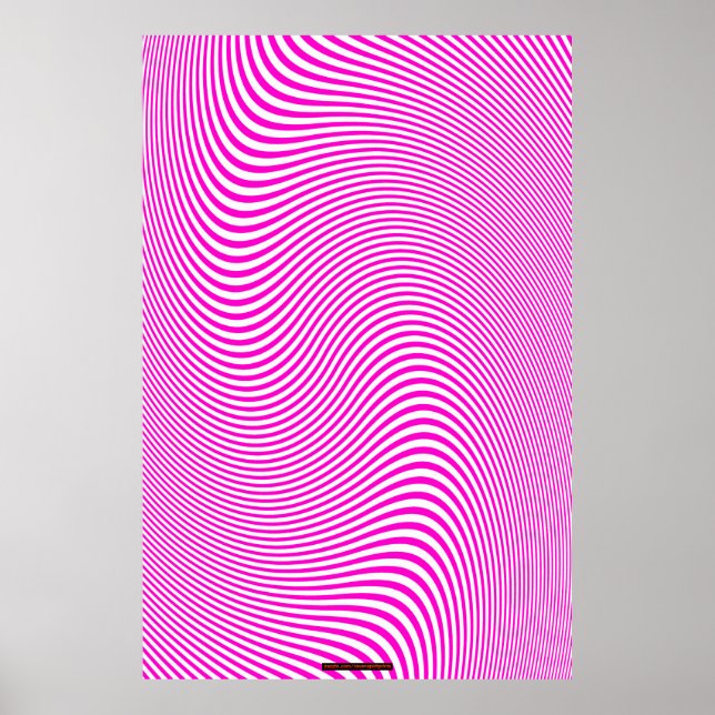 Pink & White Op Optische Illusion Wand Poster (Vorne)
