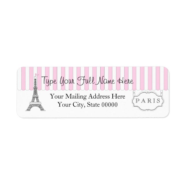 Pink | White Paris Eiffel Tower Name (Vorne)