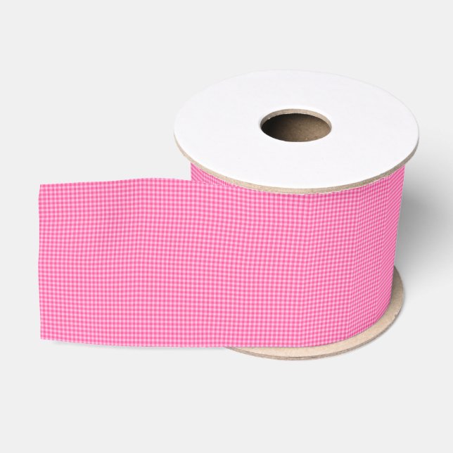 Pink-White Pastel Gingham-RIBBON SPOOL Ripsband (Spule)