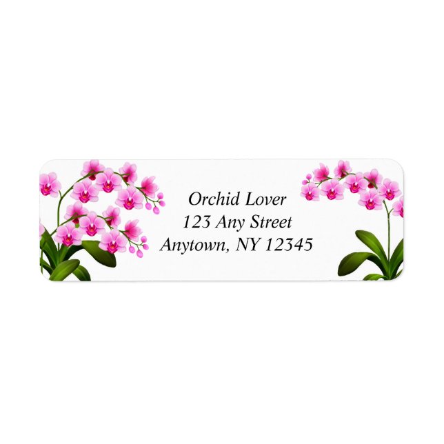 Pink White Phalaenopsis Orchid Blume Labels (Vorne)