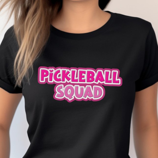 Pink White Pickleball Squad Team Name Gruppe T-Shirt (Von Creator hochgeladen)