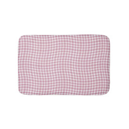 Pink White Plaid Checker Seamless Pattern Badematte