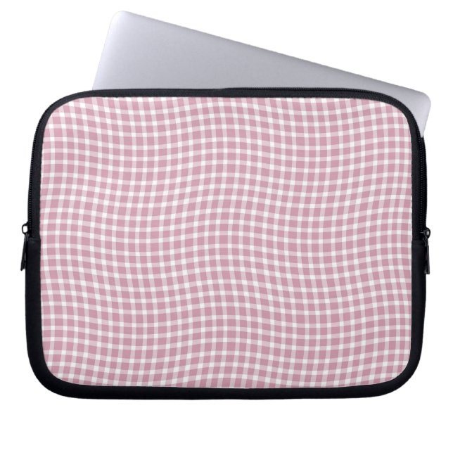 Pink White Plaid Checker Seamless Pattern Laptopschutzhülle (Vorderseite)