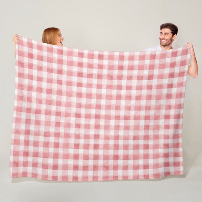 Pink White Plaid Stripes Fleecedecke (Beispiel)