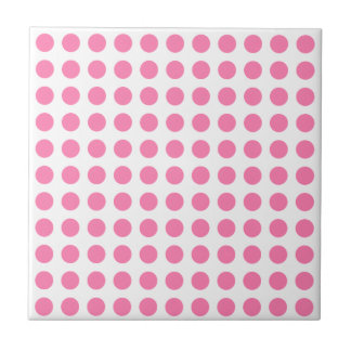 Pink White Polka Dot Girl Keramik Tile Fliese