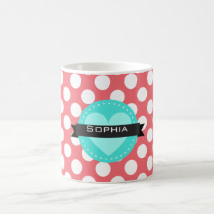 Pink White Polka Dot Pattern Kaffeetasse