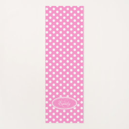 Pink white polka dot yogmat yogamatte