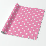 Pink & White Polka Dots Dot Geburtstagsparty Geschenkpapier<br><div class="desc">Sonderverpackungspapier</div>