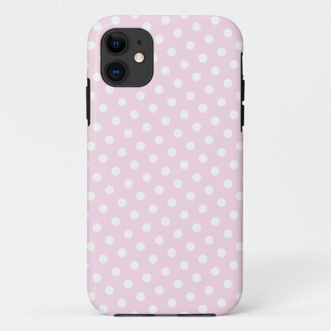 Pink & White Polka Motif iPhone 5 Coque (Dos)