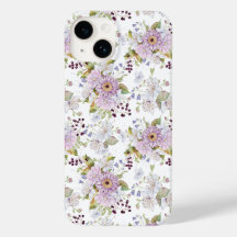 Pink White Purple Watercolor Wildflower