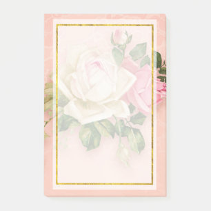 Pink & White Rose Bouquet Hinweise für die Post-it Klebezettel