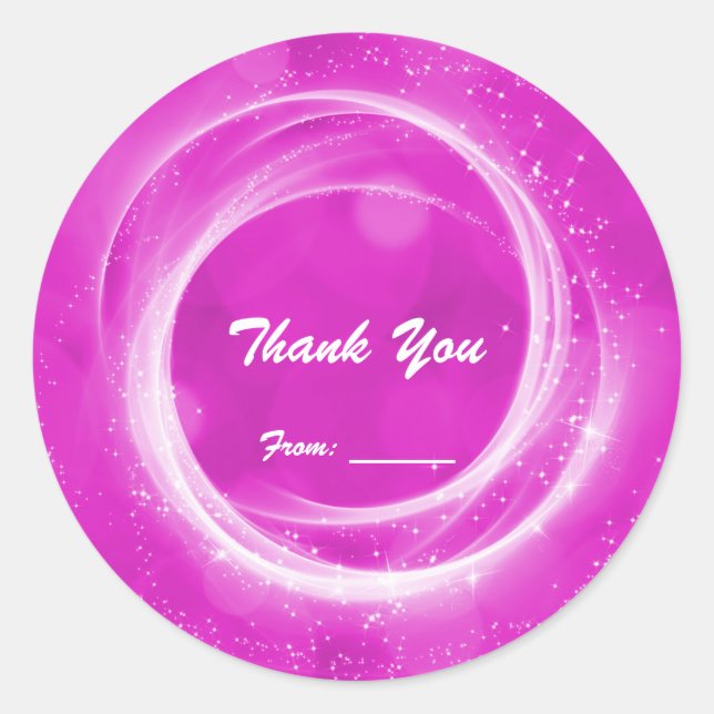 Pink & White Sparkle Aschenputtel Jedes Event Part Runder Aufkleber (Vorderseite)