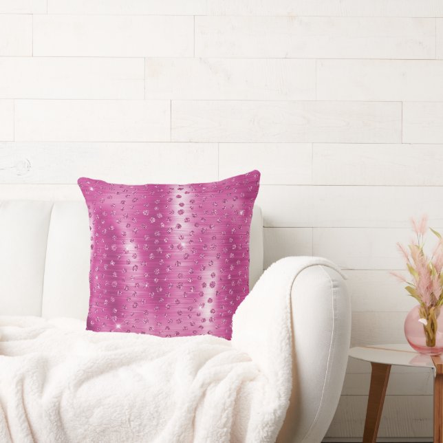 Pink White Sparkle Cheetah Print Kissen (Liege)