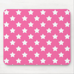 Pink White Stars Muster dekorativ Mousepad