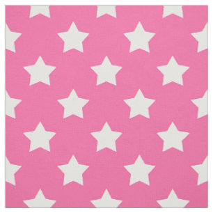 Pink White Stars Muster dekorative Textil Stoff