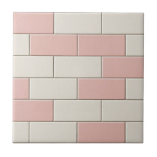 Pink White Subway Tile Muster Backsplash Fliese