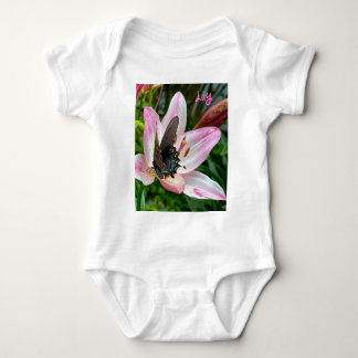 Pink White Tiger Lililly Blume Blue Butterfly Name Baby Strampler