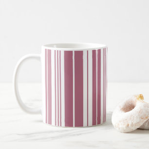 Pink White Vertikal Stripes Muster Kaffeetasse