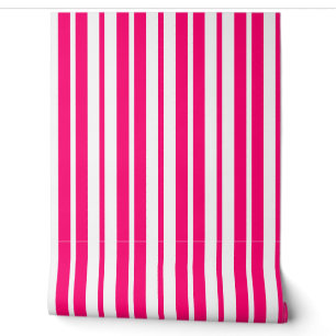 Pink White Vertikal Stripes Muster Tapete