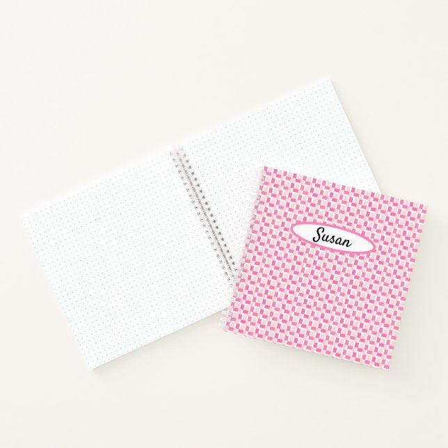 Pink White Woven Karos Bullet Journal Notizbuch (Innenseite)