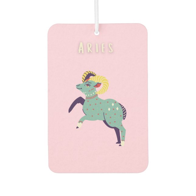 Pink Widder, Sternzeichen, Sternzeichen-Druck Autolufterfrischer (Vorderseite)