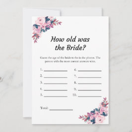 Pink Wie alt war die Bridge Brautparty Game Card Einladung