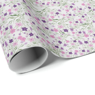 Pink-Wiese-Blume zum Hochzeitszittern Geschenkpapier