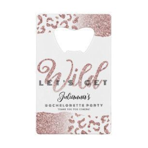 Pink - Wild Animal Print Bachelorette Bach Geldbeutel Flaschenöffner