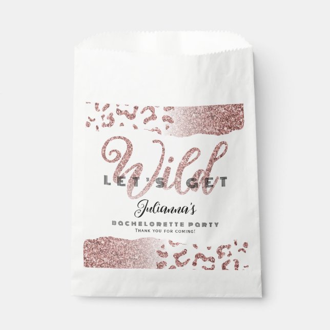 Pink - Wild Animal Print Bachelorette Bach Geschenktütchen (Vorderseite)