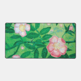 Pink Wild Dog Rose Rosa Canina & Secret Garden Schreibtischunterlage