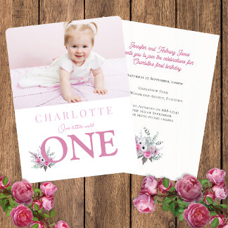 Pink Wild ONE 1. Geburtstag Einladung