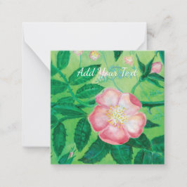 Pink Wild Rose blüht geheimer Garten personalisier Mitteilungskarte