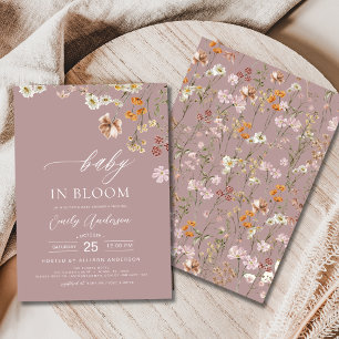 Pink Wildblume Baby in Bloom Baby Dusche Einladung
