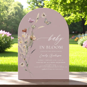 Pink Wildblume Baby in Bloom Baby Dusche Einladung