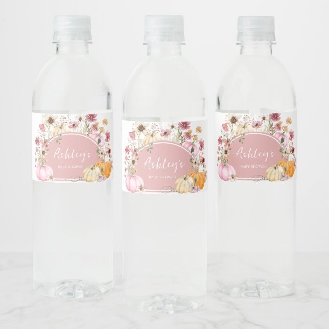 Pink Wildblume Pumpkin Baby Dusche (Flaschen)