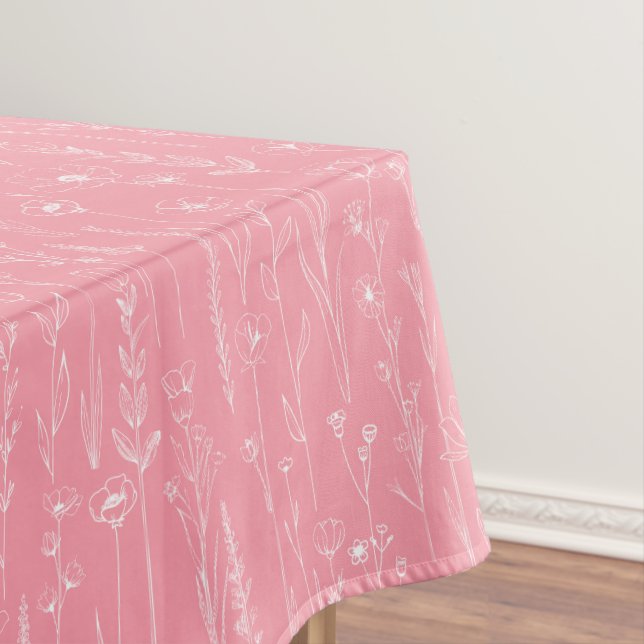 Pink Wildflower Baby Shower Tablecloth Decor Tischdecke (Beispiel)