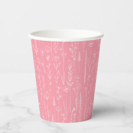 Pink Wildflower Party Cup | Floral Pattern Design Pappbecher