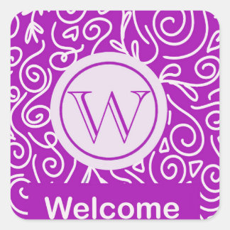Pink Willkommensticket Quadratischer Aufkleber