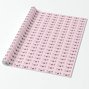 Pink Winking Kawaii Face Gift Wrap Geschenkpapier