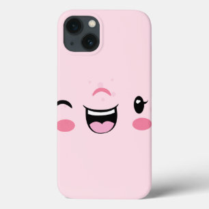 Pink Winking Kawaii Face iPad Air Hüllen