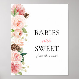 Pink Winter Baby Dusche Babys sind süß Poster