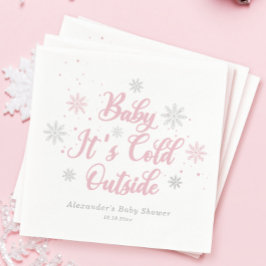 Pink Winter Baby Es ist kalte Außendusche Serviette