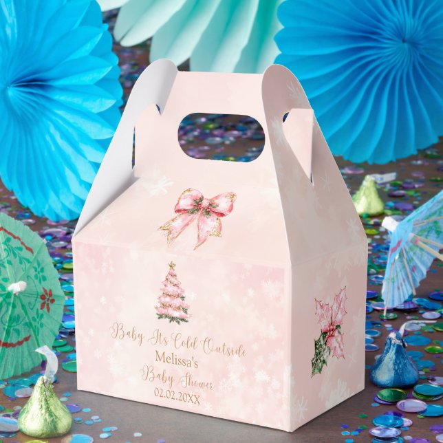 Pink Winter Baby Its Cold Outside Baby Shower Geschenkschachtel (Party)