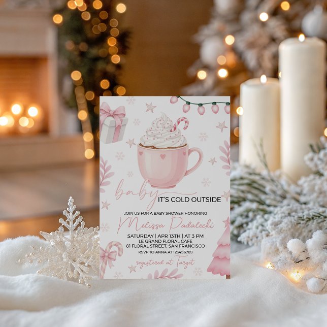 Pink Winter Baby Shower Invitation (Créateur téléchargé)