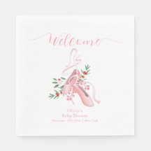 Pink Winter Ballerina Tutu Baby Shower Welcome 