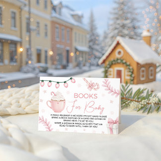 Pink Winter Books for Baby Card Begleitkarte